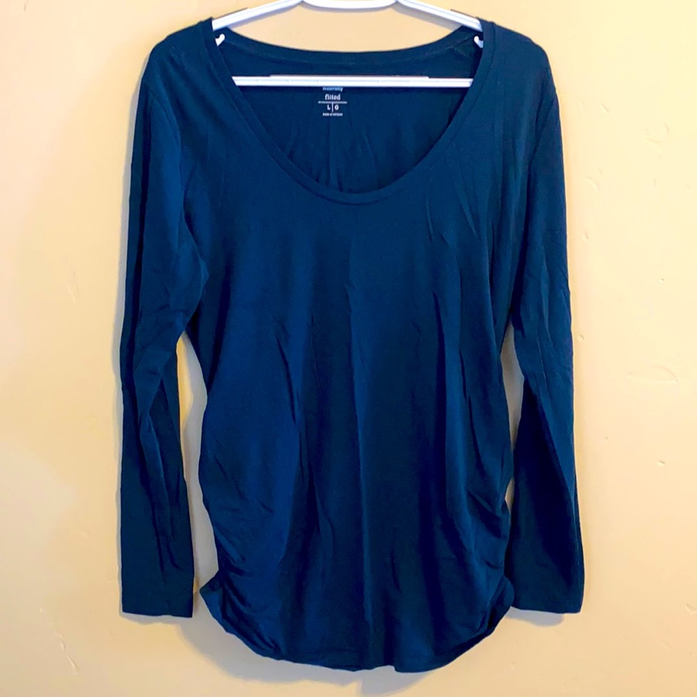Maternity Fitted long sleeve tee, size L, dark blue, great condition